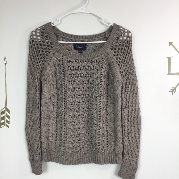 American Eagle Outfitters Sweaters - AMERICAN EAGLE OUTFITTERS OPEN KNIT CREW SWEATER